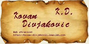 Kovan Divjaković vizit kartica